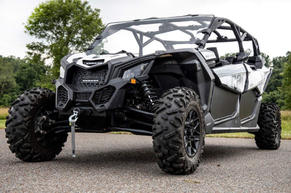 Rough Country 4,500 LB Winch Mount Kit for Can-Am Maverick X3 - Bolt-On Plate with RS4500S UTV Winch & Synthetic Rope