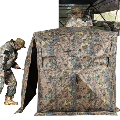 Mionovity Hunting Blind, 360° See Through Ground Blind for Turkey Hunting, Turkey Ground Blind, Hunting Blind for Turkey & Deer, 2-3 Person Pop Up Portable Camouflage Tent with Carrying Bag