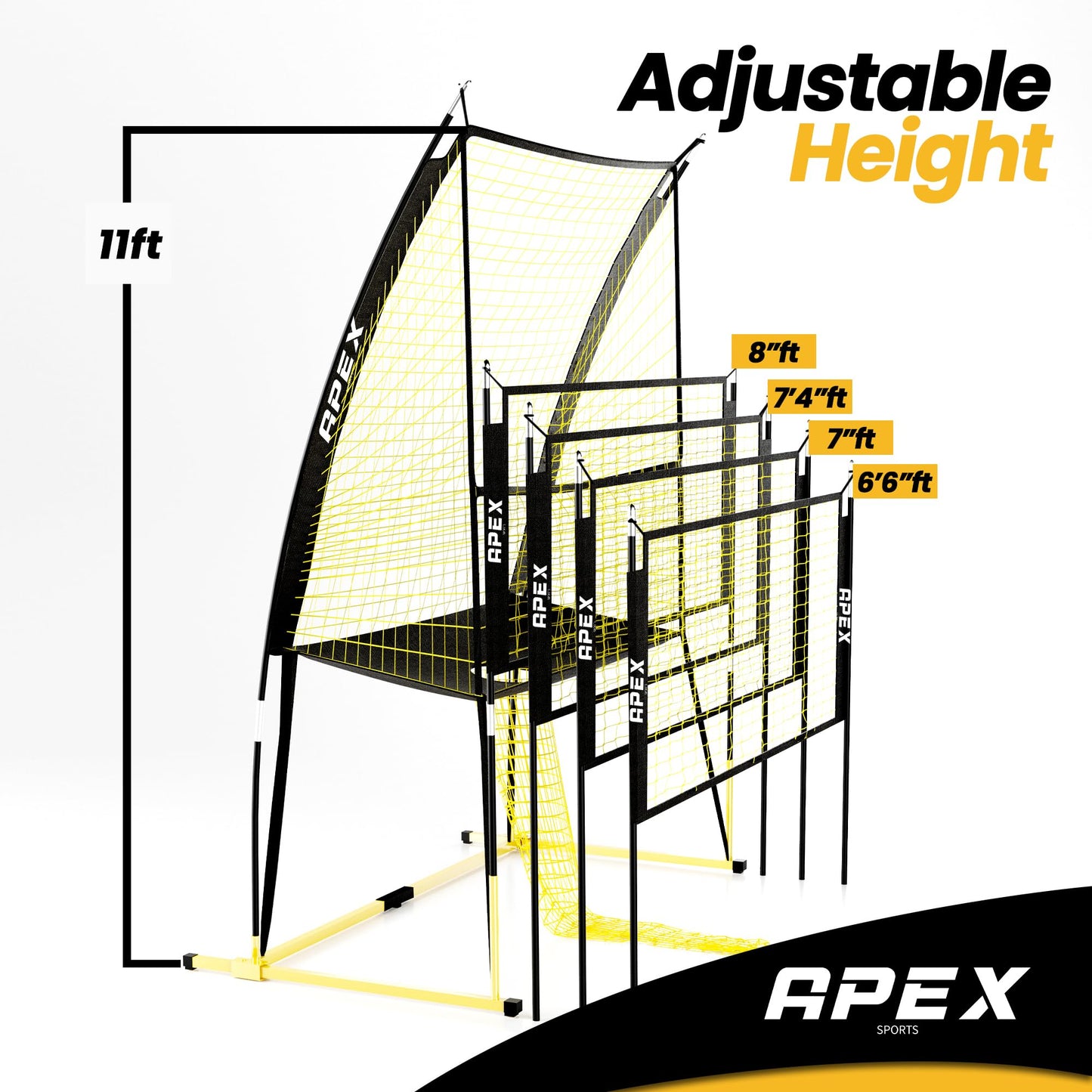 Apex Sports Volleyball Training Net Equipment System - Sturdy, Adjustable, and Portable | Improve Accuracy, Technique, and Skills | Ideal for Indoor/Outdoor Use | Easy Assembly & Storage |