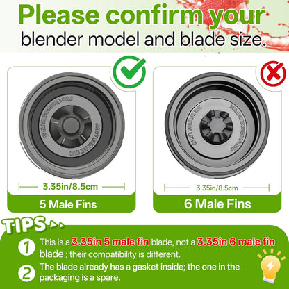 Ninja Blender Replacement Blade - 5 Fins Extractor Assembly, 3.35in Compatible with QB3000 Series