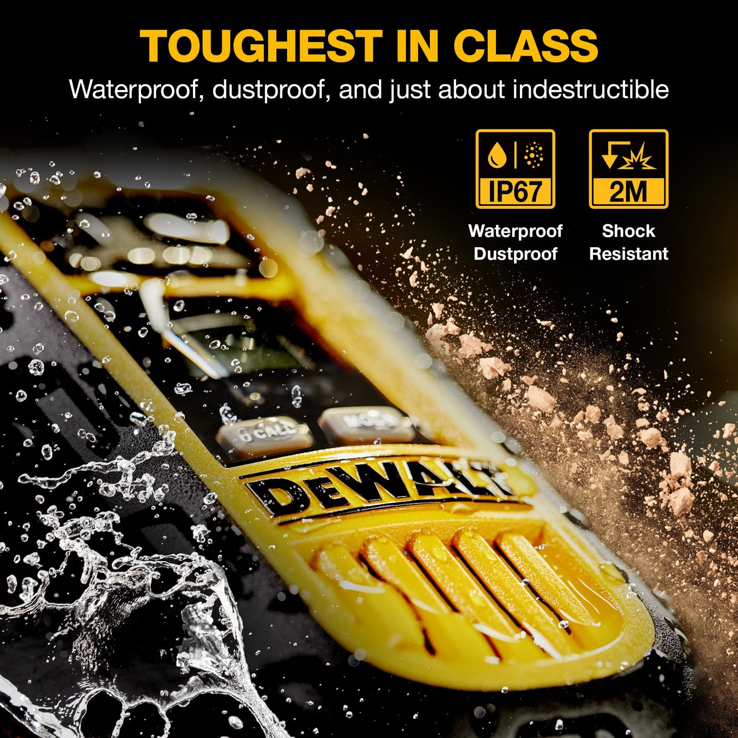 DEWALT DXFRS800 FRS Walkie Talkies Long Range 2 Way Radio, 2 Watt, Waterproof & Rechargeable, 2 Pack