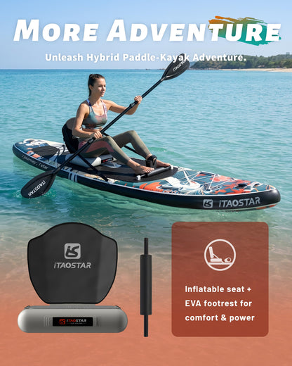 iTAOSTAR Novelty N01KP 11'6" x 35" Inflatable Stand Up Paddle Board with Seat- Stable SUP Board for Adults - Portable Paddleboard for Yoga, Surfing, Fishing - Includes Full Accessories Kit