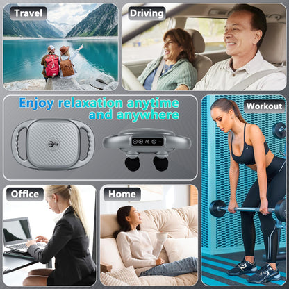 6 Head Massage Gun Deep Tissue with 9 Levels & 9 Modes, Electric Massager Tool for Legs, Arms, Waist, Back, Buttocks - Full Body Muscle Pain Relief, Ideal Gifts for Women, Men, Mom, and Dad