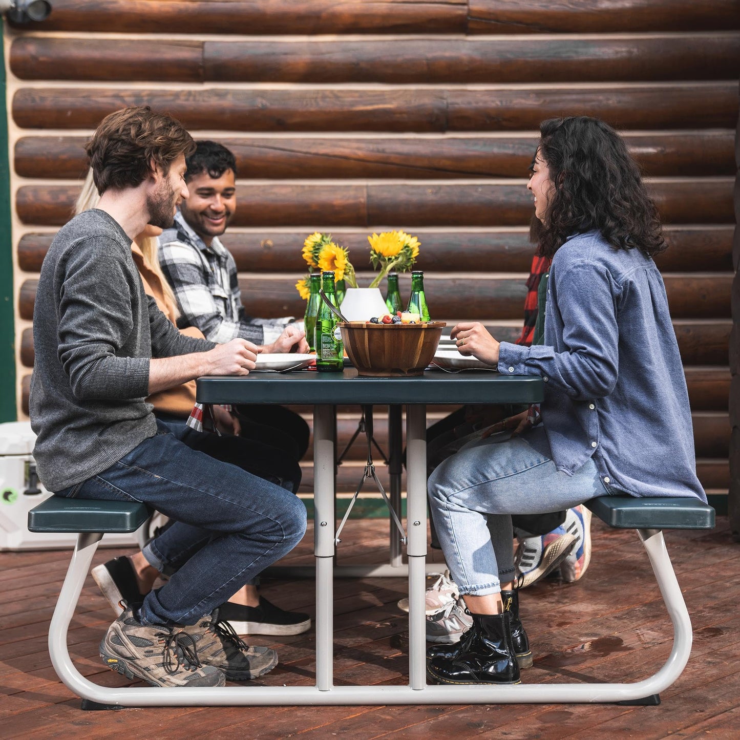 LIFETIME 6-Foot Classic Folding Picnic Table, Seats 8, Green
