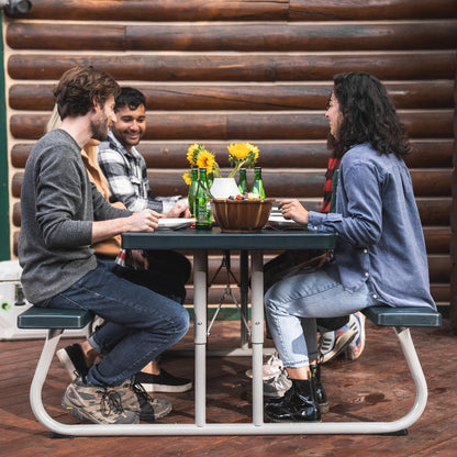 LIFETIME 6-Foot Classic Folding Picnic Table, Seats 8, Green