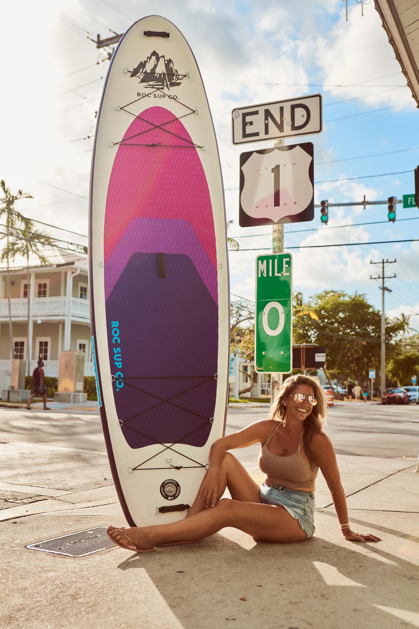 Roc Inflatable Stand Up Paddle Board 10' 6" with Premium SUP Paddle Board Accessories, Wide Stable Design, Non-Slip Comfort Deck for Youth & Adults (Violet)