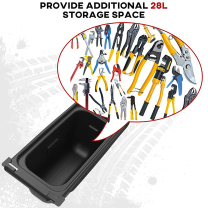 SAUTVS Under Seat Storage Box, Underseat Storage Bin Set Organizer Tray for Kawasaki Mule PRO-FX FXR FXT DX DXT 2015-2025 Accessories, Replace #99994-1463