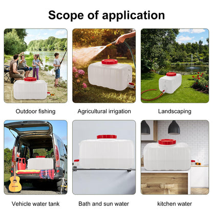 13.2 Gallon Water Tank with Faucet, Water Storage Container for Camping, Portable First Aid Water Storage for Outdoor Hiking, RV, Autonomous Driving Tour, 23.6 x 13 x 13.7in
