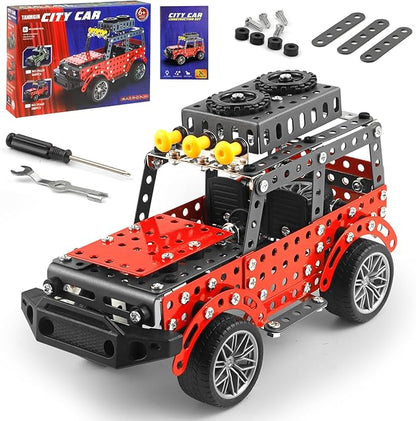 288PCS Metal Model Car Kits Erector Set Building Set for Kids Aged 8 and Up 4x4 and Off-Road Vehicle Model Car Kits Toy Playset Birthday Gift for Boys 8-12 13 14+ Years Old SUV Truck for Adults