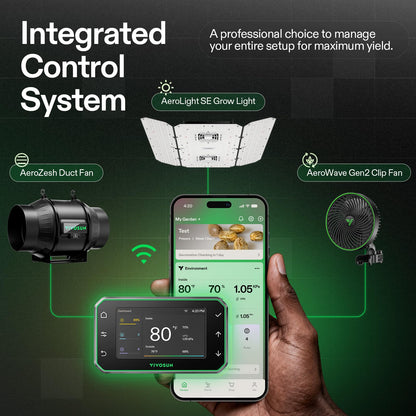 VIVOSUN Smart Pro Grow Tent Kit 4×4 Complete Smart Grow System WiFi-Integrated Automatic Control GrowHub E42A+, 2-in-1 Tunable Spectrum LED Grow Light 400W, 360° Ventilation Control System