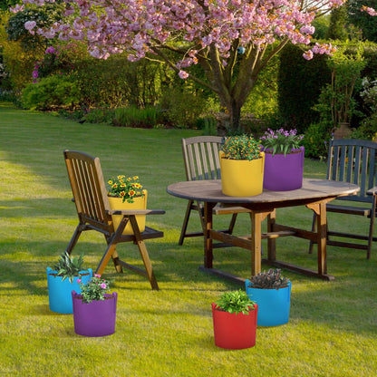 LITLANDSTAR 7-Pack 10 Gallon Colorful Grow Bags, Thickened Nonwoven Plant Fabric Pots with Handles, Heavy Duty Garden Planting Bag for Vegetable, Herbs & Flowers, Come with 4 Colors