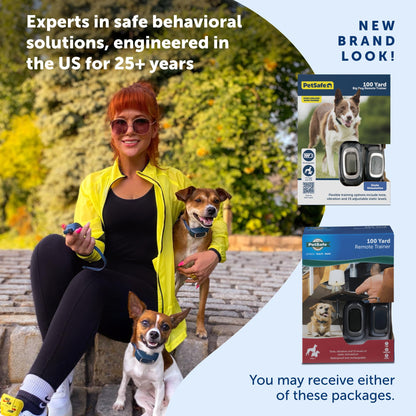 PetSafe Remote Trainer Dog Training Collar - 3 Training Modes: Tone, Vibration, 15 Levels of Static Stimulation, Standard for Dogs Over 8lb+ - Waterproof, Durable, Rechargeable - 100 Yards (300 Feet)