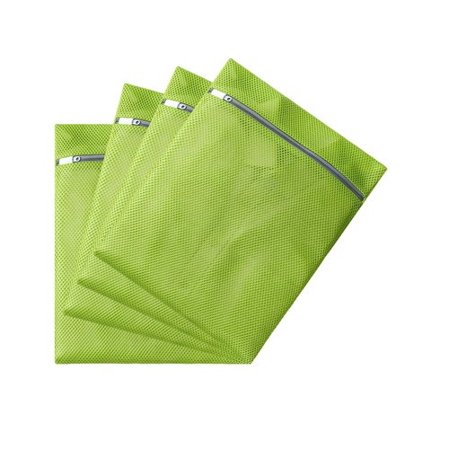 GUOZCARAY 4 pack Mesh Laundry Bags,Mesh Wash Bags,Lingerie Bags for Washing Delicates,12 x 16 Inches lingerie bags for Laundry, Travel Storage Organize Bag for Cotton Clothes,Sheet, Shoes(GREEN)