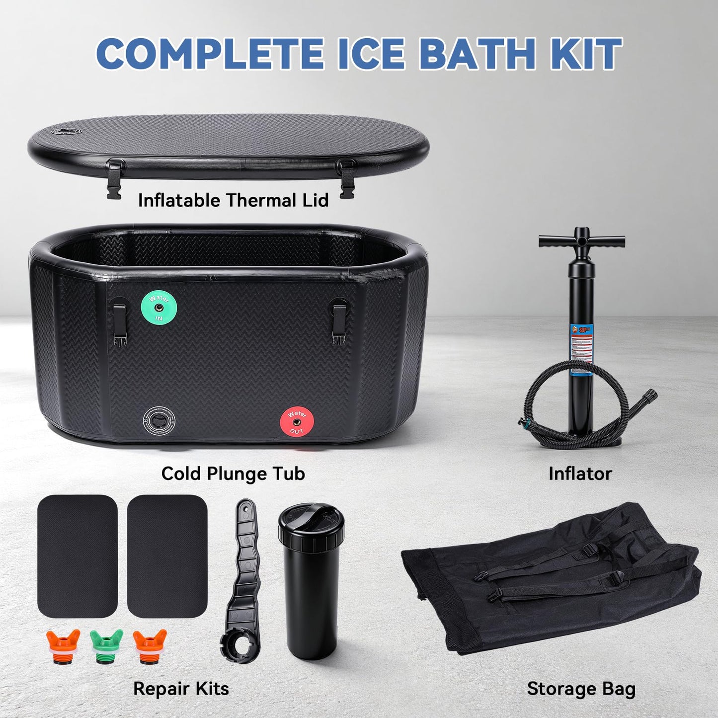 Water Chiller 1/3HP & 206Gal Ice Bath Tub for Recovery Cold Water Therapy Outdoor Indoor Use