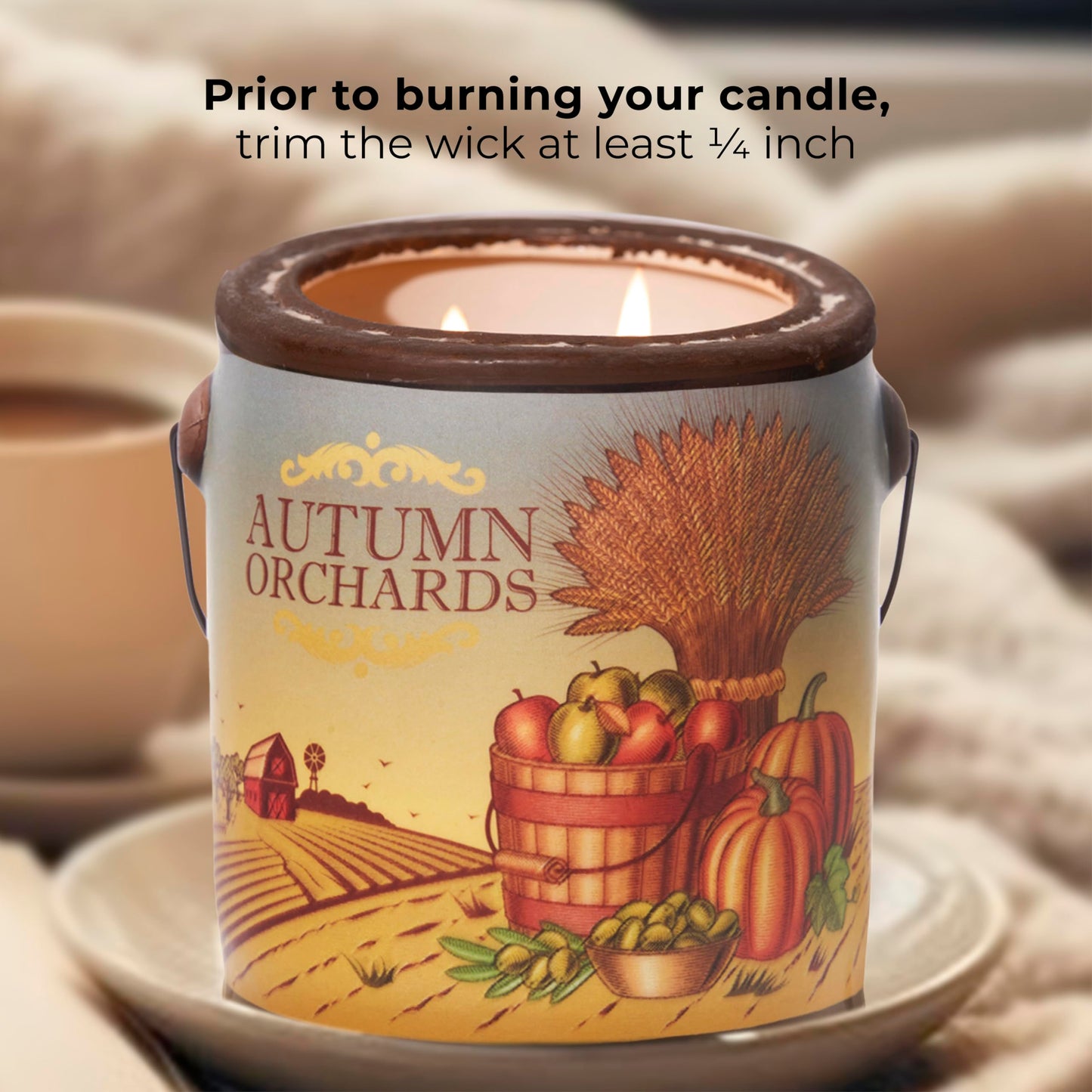 A CHEERFUL GIVER 95hr 20oz Scented Candle - Autumn Orchards - Multi-Wick Glass Candle - Gifts For Men and Women