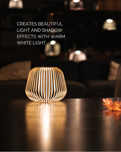 LUUK Studio Solis Wireless Solar LED Ambient Lamp, Warm White, Indoor Outdoor Cordless Lighting, Rust-Resistant, Ideal for Patio, Garden, Bedroom, USB-C Rechargeable, Soft Cozy Style, Sand, Size S