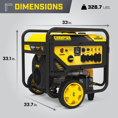 Champion Power Equipment 15,000-Watt MKE Series Portable Generator with Electric Start and Free 3-Year Warranty