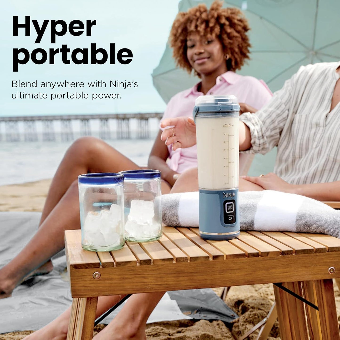 Ninja Blast Portable Blender - Cordless 18oz Personal Blender for Smoothies & Shakes | BPA Free, USB-C Rechargeable, Metallic Black