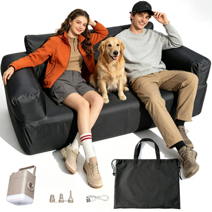 Vusananc Inflatable Couch for Camping, Inflatable Sofa with Built-in Pump, Inflatable Outdoor Camping Couch, Great for Glamping Backyard Beach RV Travel and Music Festival (Double Sofa)
