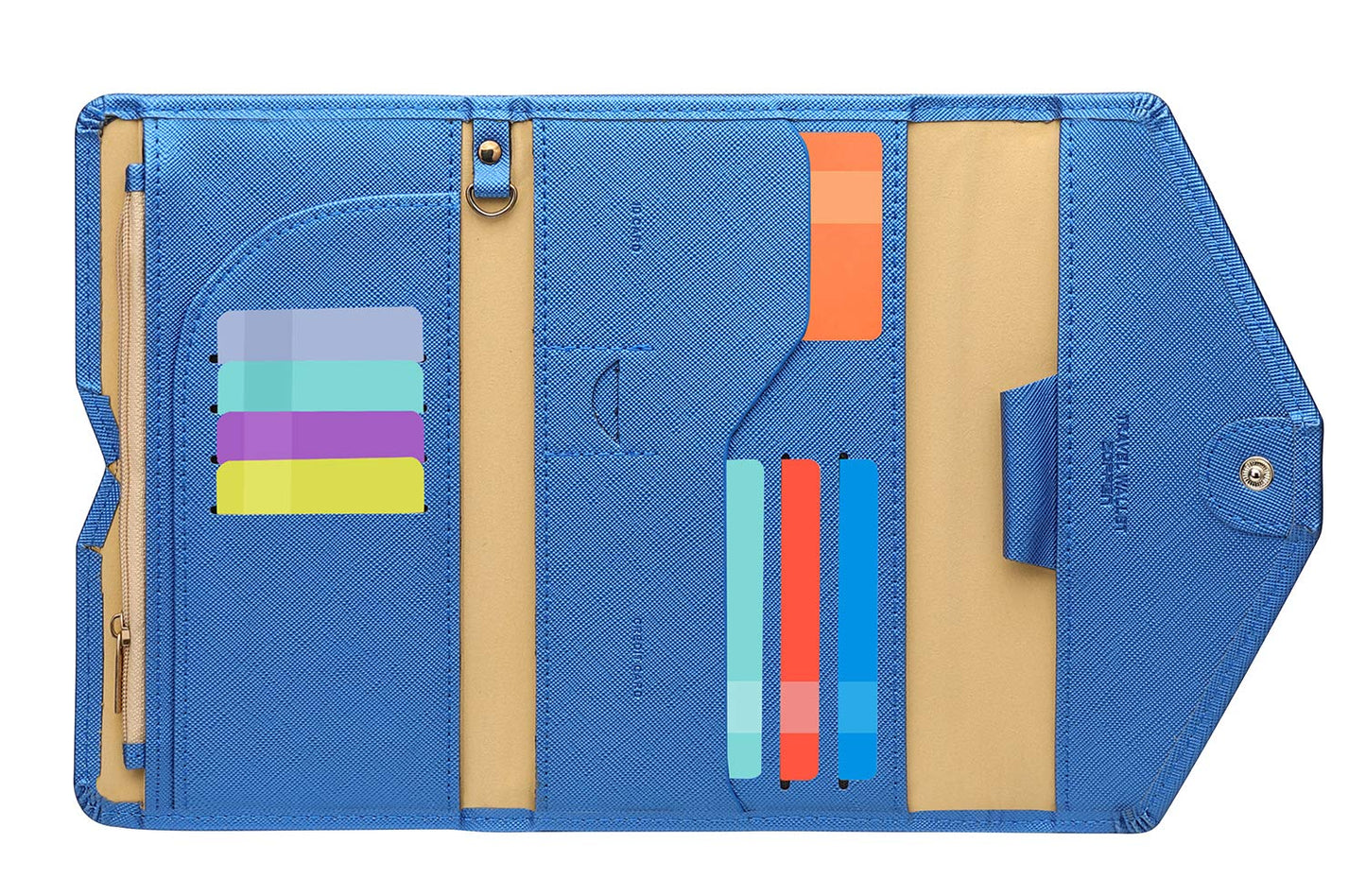 ZOPPEN Passport Holder Women/Men, Multi-purpose Rfid Blocking Travel Passport Wallet (Ver.4) Travel Essentials Tri-fold Document Organizer Holder, (#31 Honolulu Blue)