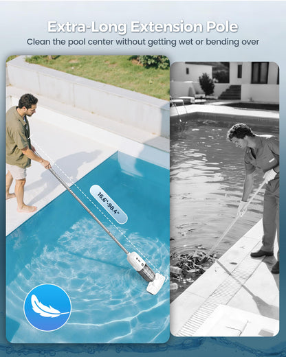 2026 Upgrade Cordless Handheld Pool Vacuum,Pool Vacuum for Above & Inground Pool,Rechargeable Pool Cleaner with Extention Pole,Up to 70-Min Runtime,Ideal for Leaves,Debris,Spas,Hot Tubs,Blue