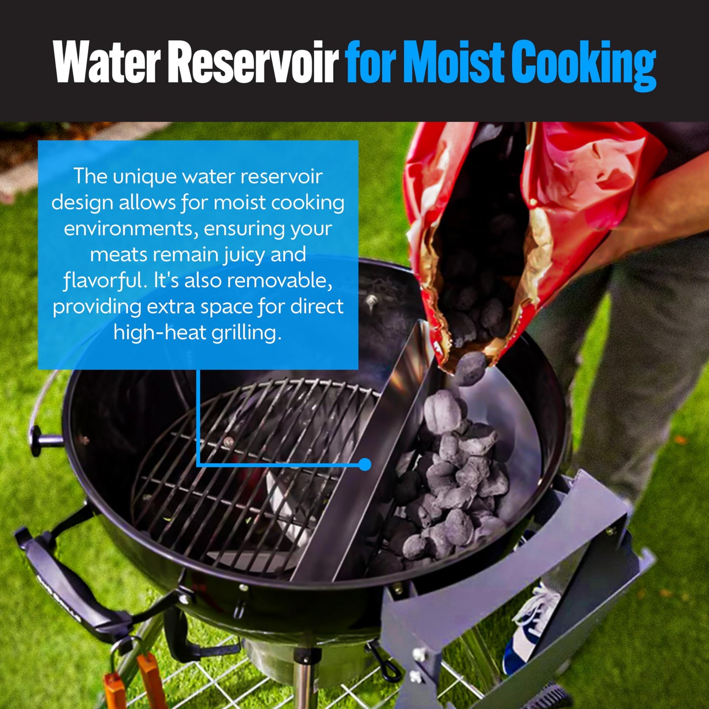 SnS Grills Slow ‘N Sear Charcoal Inserts for Low ‘N Slow & High-Heat Cooking - Patented Stainless Steel Accessories for Weber Summit and Similar Kettle Grills - Low Profile 22"