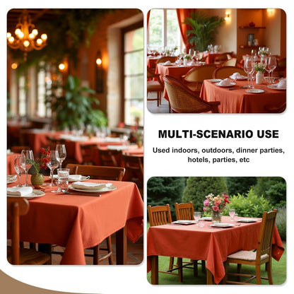 Fitable Rust Table Clothes for Rectangle Tables, 6 Pack - 90 x 132 Inch - Reusable and Elegant Fall Tablecloths, Polyester Fabric Table Covers for Wedding, Party, Banquet, Formal Events