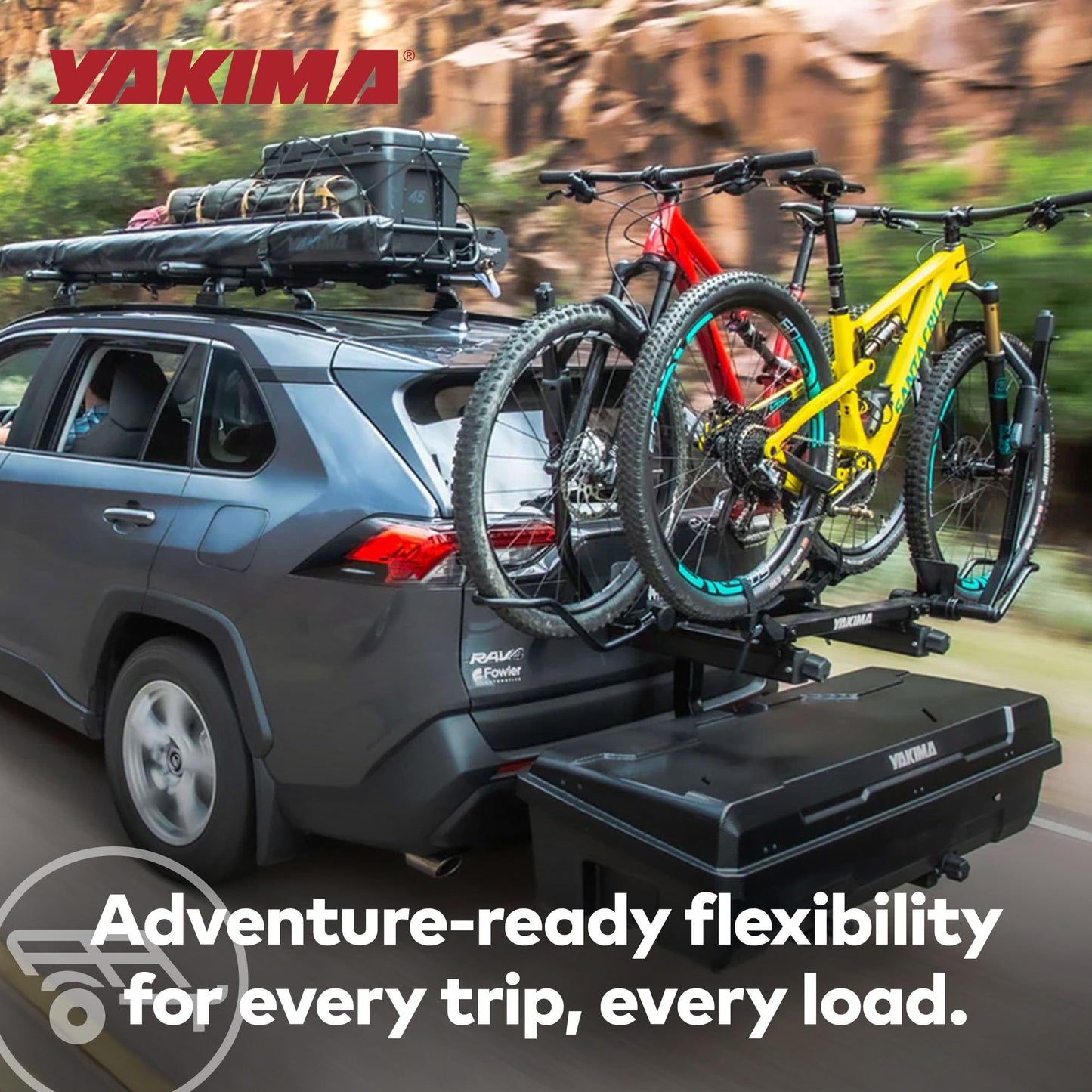 Yakima EXO SwingBase Hitch Base Rack & EXO GearLocker Vehicle Rooftop Cargo Carrier Box, Black - Car Storage Accessories for Travel and Camping