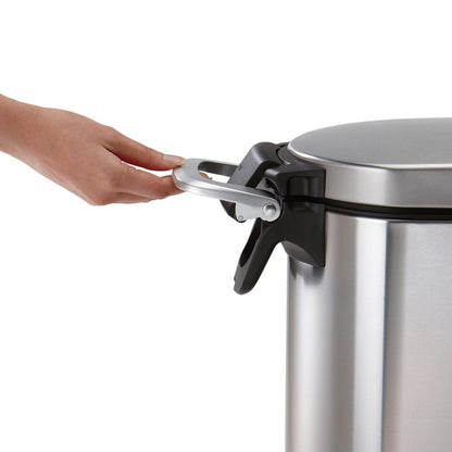 simplehuman Large Pet Food Storage Container, Holds 30-35 lb / 14-16 kg of Dry Dog Food, Cat Food, or Bird Seed, Airtight Lock-Tight Lid with Magnetic Scoop, BPA-Free, Brushed Stainless Steel