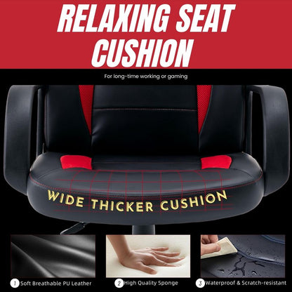 Ergonomic Computer Gaming Chair Home Office Racing Executive Video Task Desk PU Leather for Adults Teens Kids Gamer