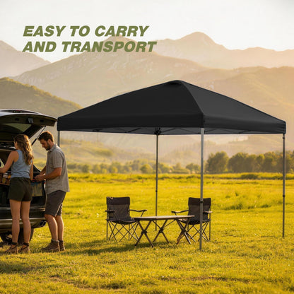 HYPER VENTURE 10x10ft Pop Up Canopy Tent with One Push Setup, Portable Outdoor Event Shelter with Rolling Carry Bag for Camping, Beach, Market, Patio (Black)