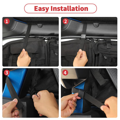 Linskip TrunkMate Roll Bar Organizer for Ford Bronco 2021-2025, Roll Bar Storage Bag for 2 Door Bronco Trunk Accessories, Durable Molle Webbing + Convenient Storage Pocket Piar