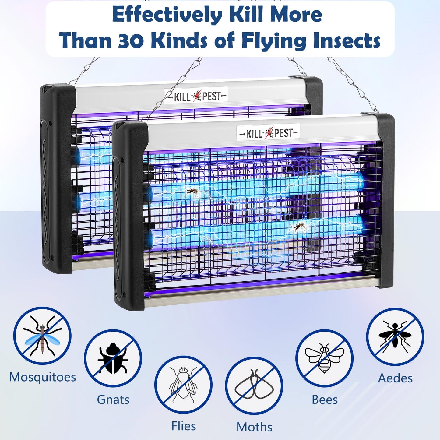 Qualirey Electric Bug Zapper Summer Indoor Electric Bug Zapper 6w Purple UV Light, 2 LED Bulbs Enhanced Dual-Band Attraction & Energy Saving, Fruit Flies Mosquito Insect Killer for Outdoor(4 Pcs)