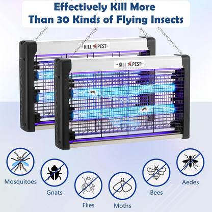 Qualirey Electric Bug Zapper Summer Indoor Electric Bug Zapper 6w Purple UV Light, 2 LED Bulbs Enhanced Dual-Band Attraction & Energy Saving, Fruit Flies Mosquito Insect Killer for Outdoor(4 Pcs)