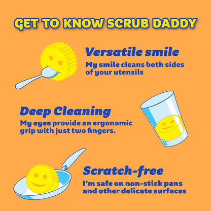 Scrub Daddy All-Purpose Cleaner Cream - Lemon Scent for Glass, Chrome & Marble | 3 Pack (16.9 Oz Each)