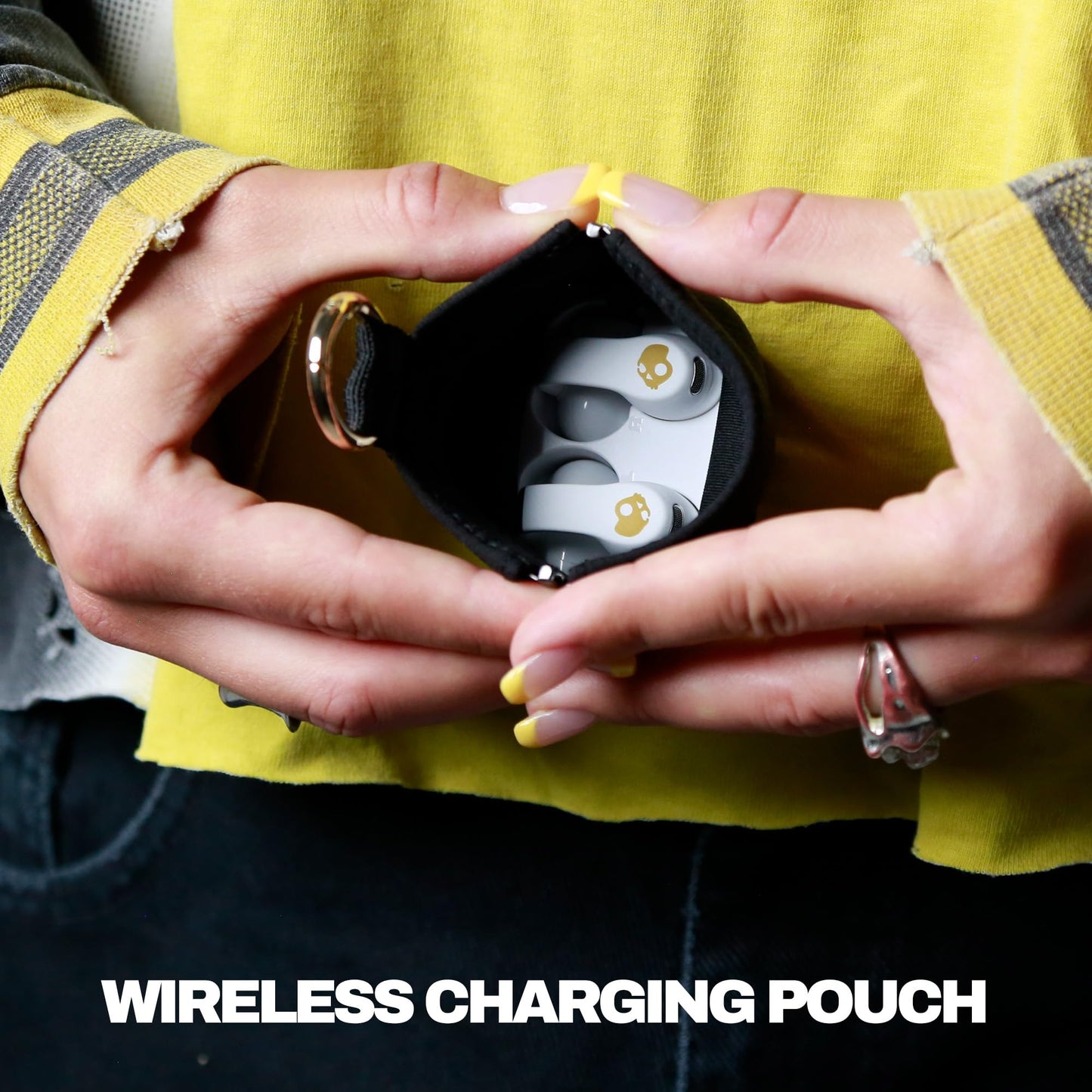 Skullcandy Push 720 Open Wireless Open Ear Bluetooth Earbuds, Headphones, Waterproof, Clip-On Lightweight Design, 30 Hours Battery, Wireless Charging Pouch, Microphone for iPhone Android - Bone