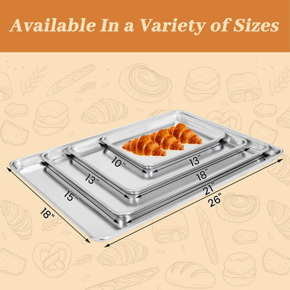 STEELUS 12 Pack Half Size Baking Sheet Pans, Aluminum Commercial Cookie Sheets Non-Stick, 18"x13"