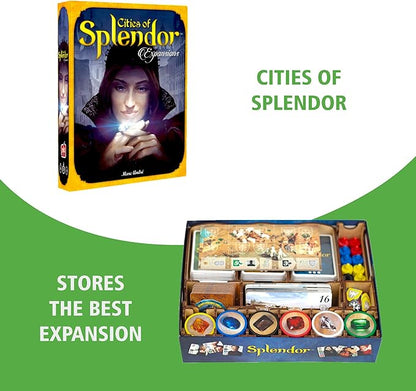 TowerRex Organizer for Splendor Board Game and Cities of Splendor Expansion Storage Insert Accessories Upgrade