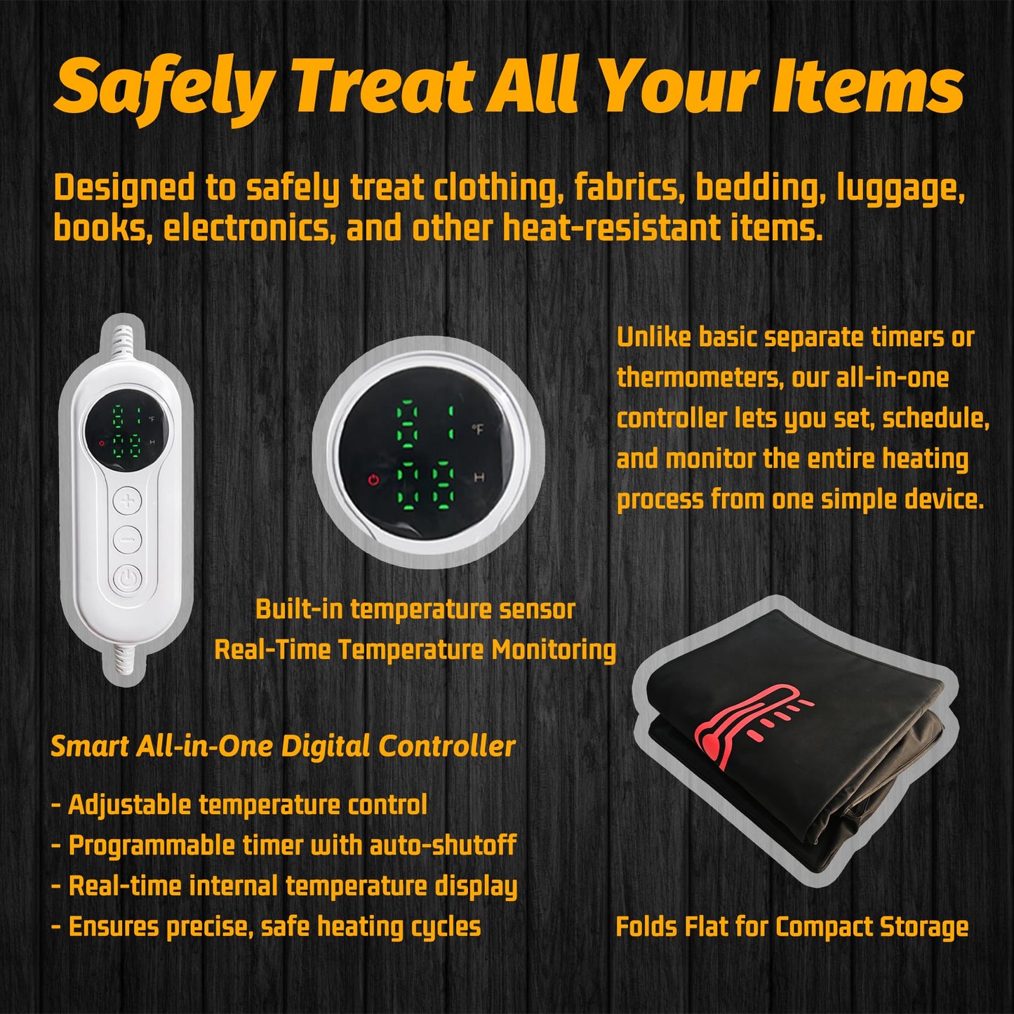 Portable Bed Bug Heater, High-Temperature Heat Treatment System with Timer & Thermometer, 360° Even Heating Chamber for Luggage, Clothes & Household Items