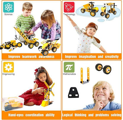 STEM Building Toys 10 in 1 Construction Set for Preschool Kids Educational Creative Games Holiday Idea Gift for 5+ Years Old Stem Activities for Kids Ages 4-8 5-7 6-8 Boy Birthday Gifts