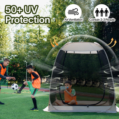 Alvantor® Screen House Gazebo, Pop Up Igloo Screened Canopy Tent with Mosquito Netting Sides,Instant UV Resistant Sun Shelter for Garden,Patio,Backyard,Beige 6 x6 FT