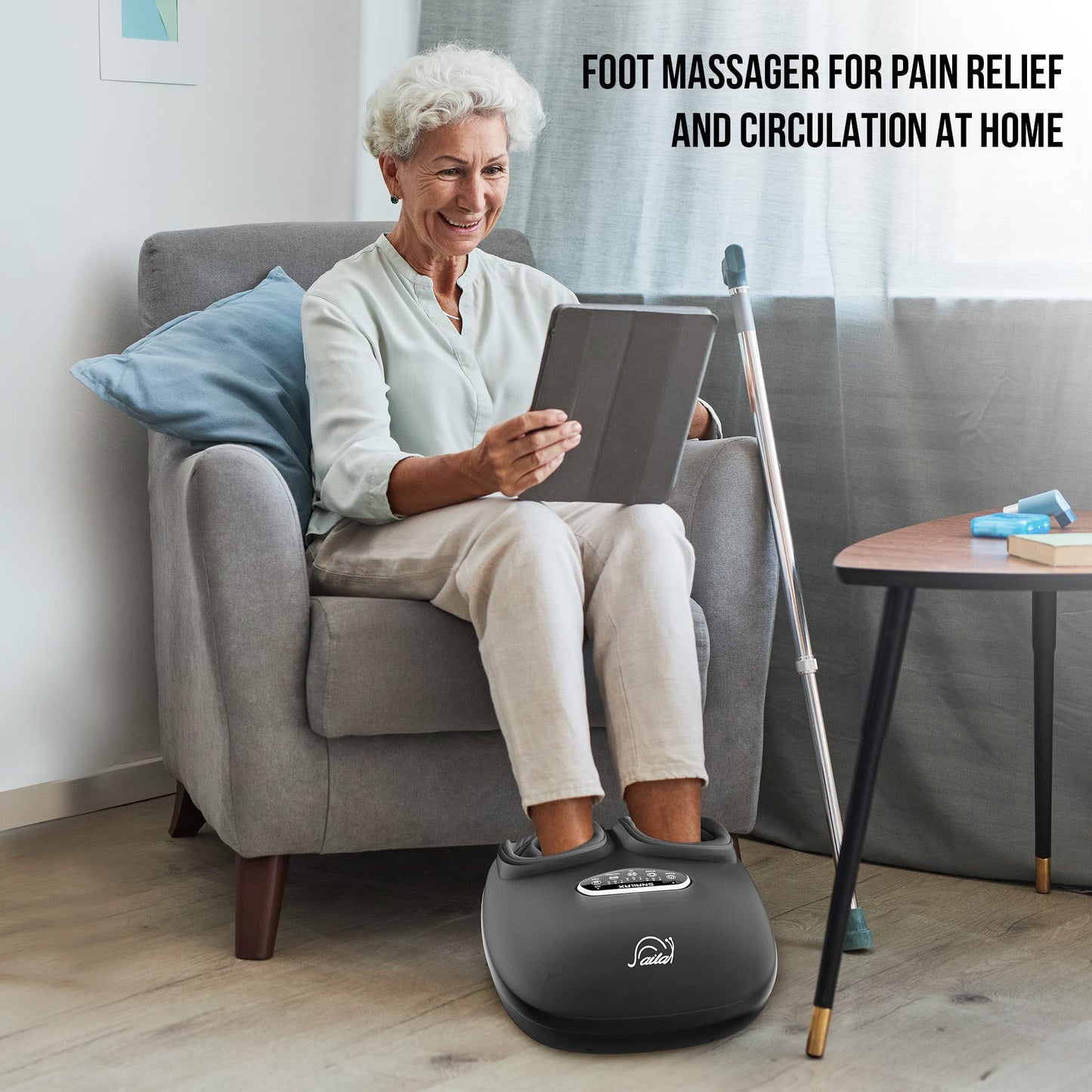 Snailax Shiatsu Foot Massager with Heat, Deep Kneading, Compression, Vibration, Feet Massager Machine for Plantar Fasciitis, Neuropathy, Foot Warmer Under Desk, Size 13, Gifts for Men, Women