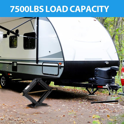 Garvee 30 in RV Scissor Jack - 7500lb Heavy Duty Leveling Stabilizer with Crank Handle, Stable Base, 4 in-30 in Adjustable Height, Powder Coated Steel for Travel Trailers, RVs & Campers - 4 Pack