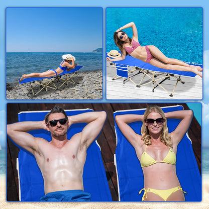 Wenqik 2 Pack 450lbs Max Load Camping Cot for Adults with Carry Bag Portable Folding Outdoor Sleeping Cot Heavy Duty Bed for Traveling Camp Military Office Nap Beach Home Lounging(Royal Blue)