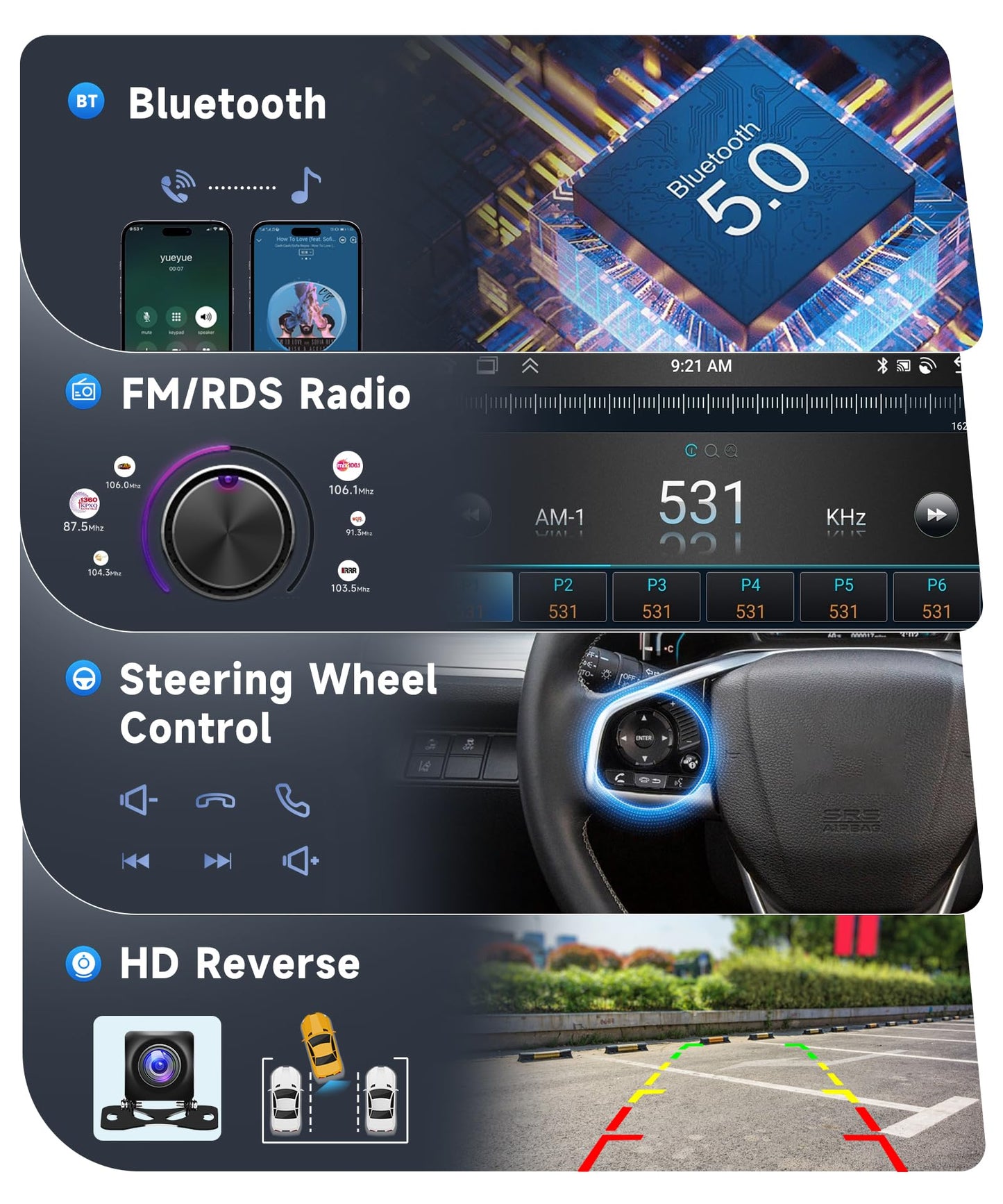 8 Core 4G+64G Car Radio for Jeep Wrangler JK Compass Grand Cherokee Dodge Ram, 10.1 Inch Touch Screen with Wireless Carplay/Android Auto/GPS/Backup Camera