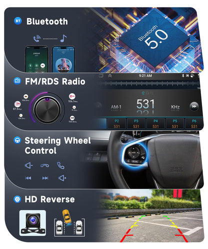 8 Core 4G+64G Car Radio for Jeep Wrangler JK Compass Grand Cherokee Dodge Ram, 10.1 Inch Touch Screen with Wireless Carplay/Android Auto/GPS/Backup Camera