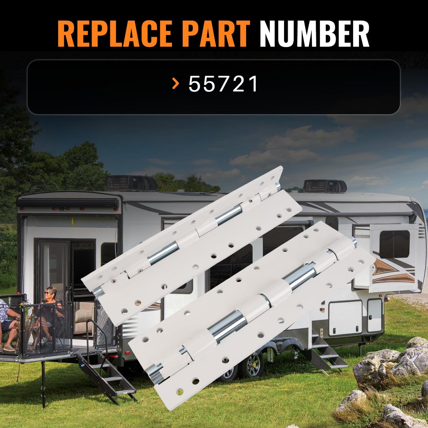 Hututimo 55721 2Pcs Swing Away Brackets Camper Jack Mount Extension Brackets, Rv Extension Brackets, Truck Camper Jack Brackets White