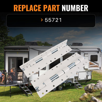 Hututimo 55721 2Pcs Swing Away Brackets Camper Jack Mount Extension Brackets, Rv Extension Brackets, Truck Camper Jack Brackets White
