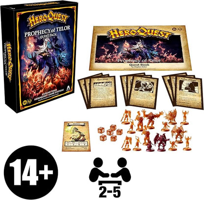Avalon Hill HeroQuest Prophecy of Telor Quest Pack Requires HeroQuest Game System to Play Dungeon Crawler Games Ages 14+ 2-5 Players Strategy Games