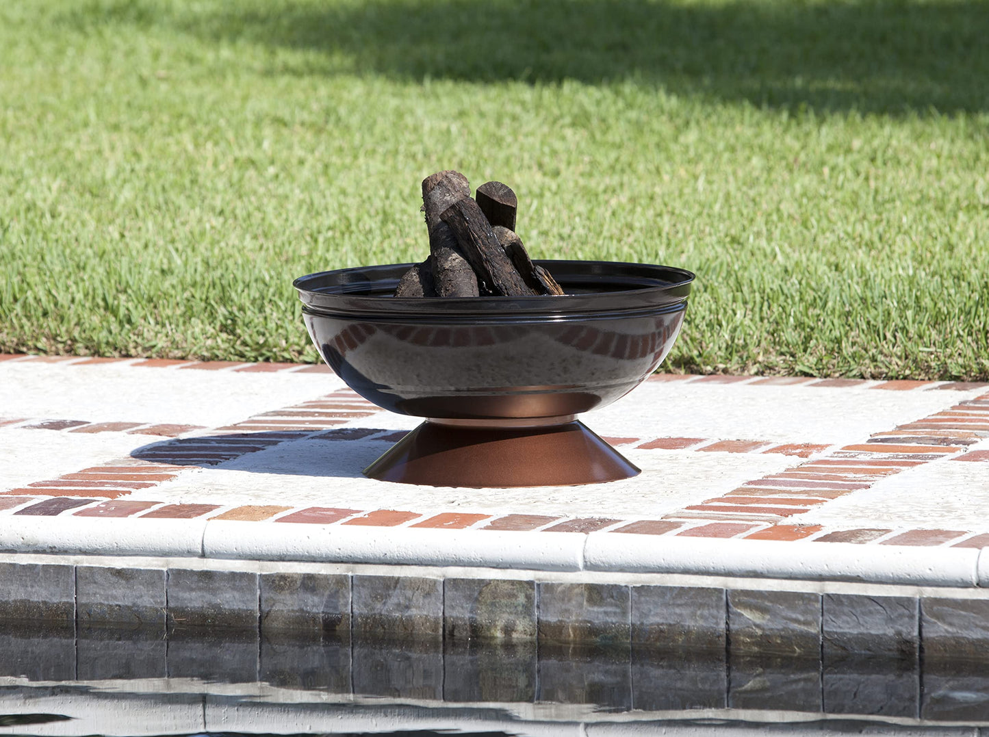 Fire Pit Degano Round Wood Burning Lightweight Portable Outdoor Firepit Backyard Fireplace Also Included Wood & Cooking Grate - Black Copper - 26"